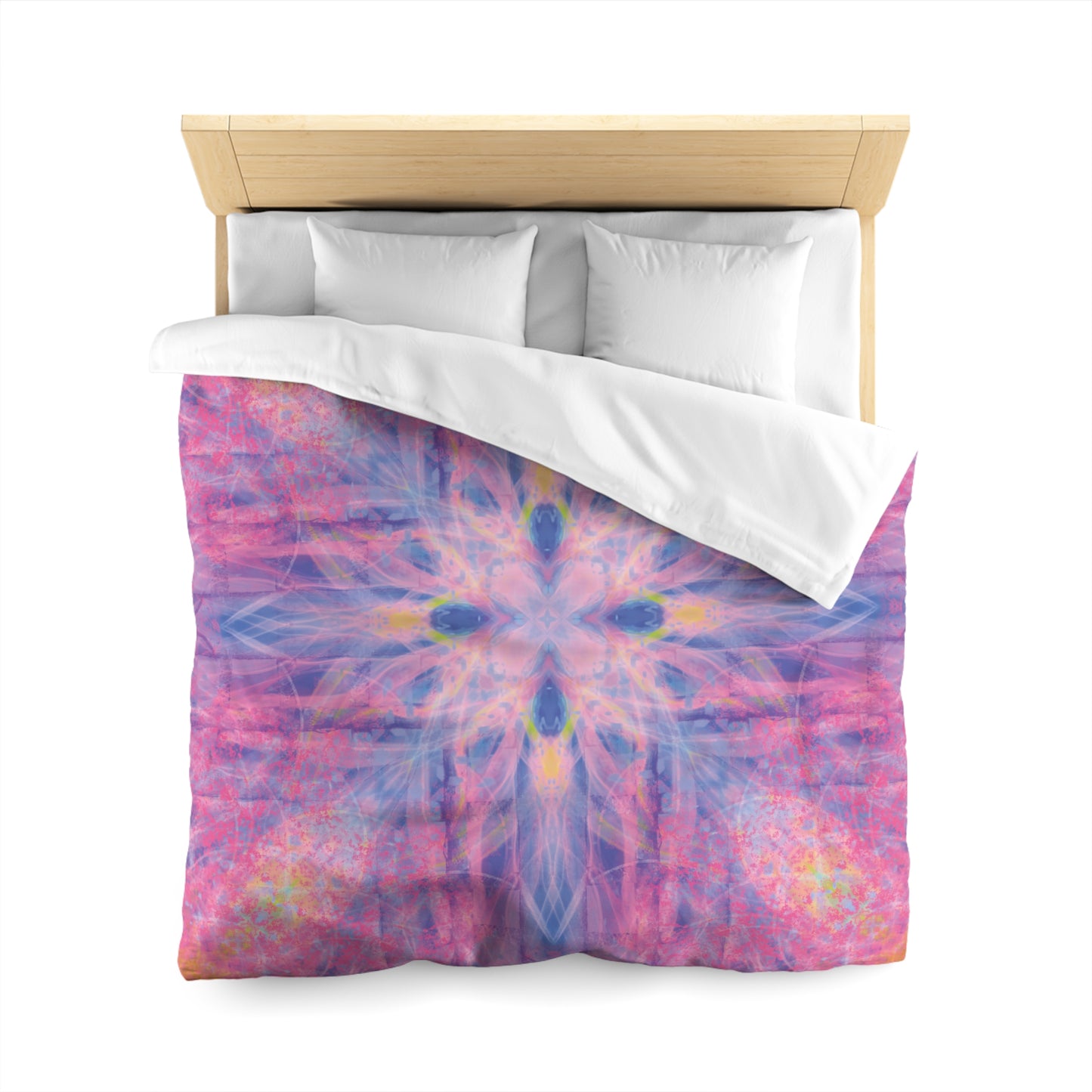 Lavender Portal Microfiber Duvet Cover with Colorful Mandala Design