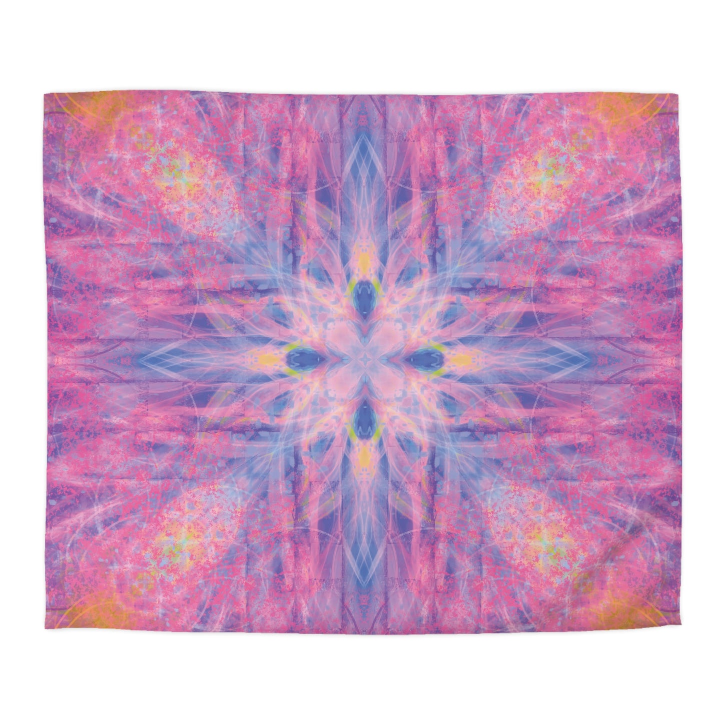 Lavender Portal Microfiber Duvet Cover with Colorful Mandala Design