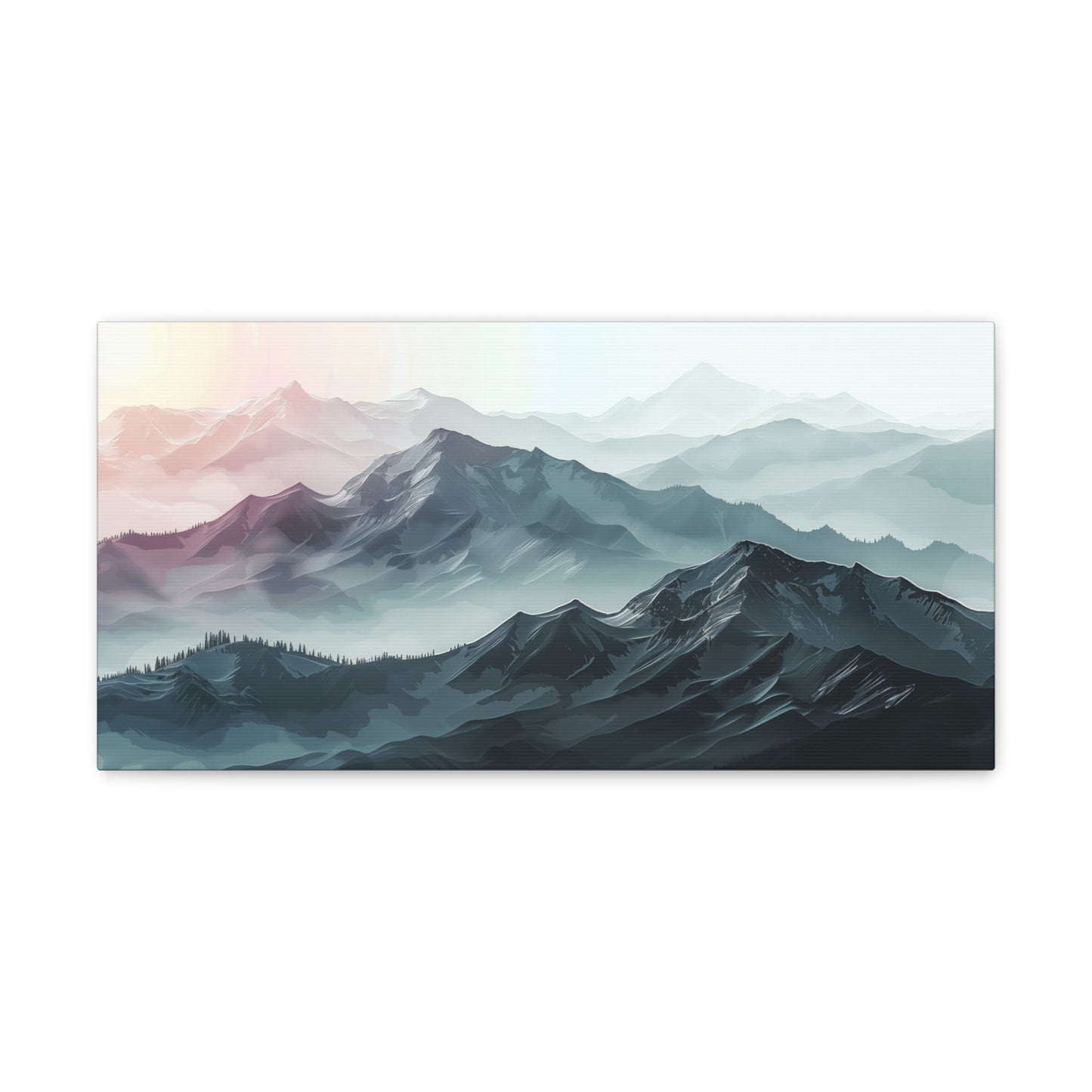 Rainbow Gradient Mountains - Gallery Canvas Wrap