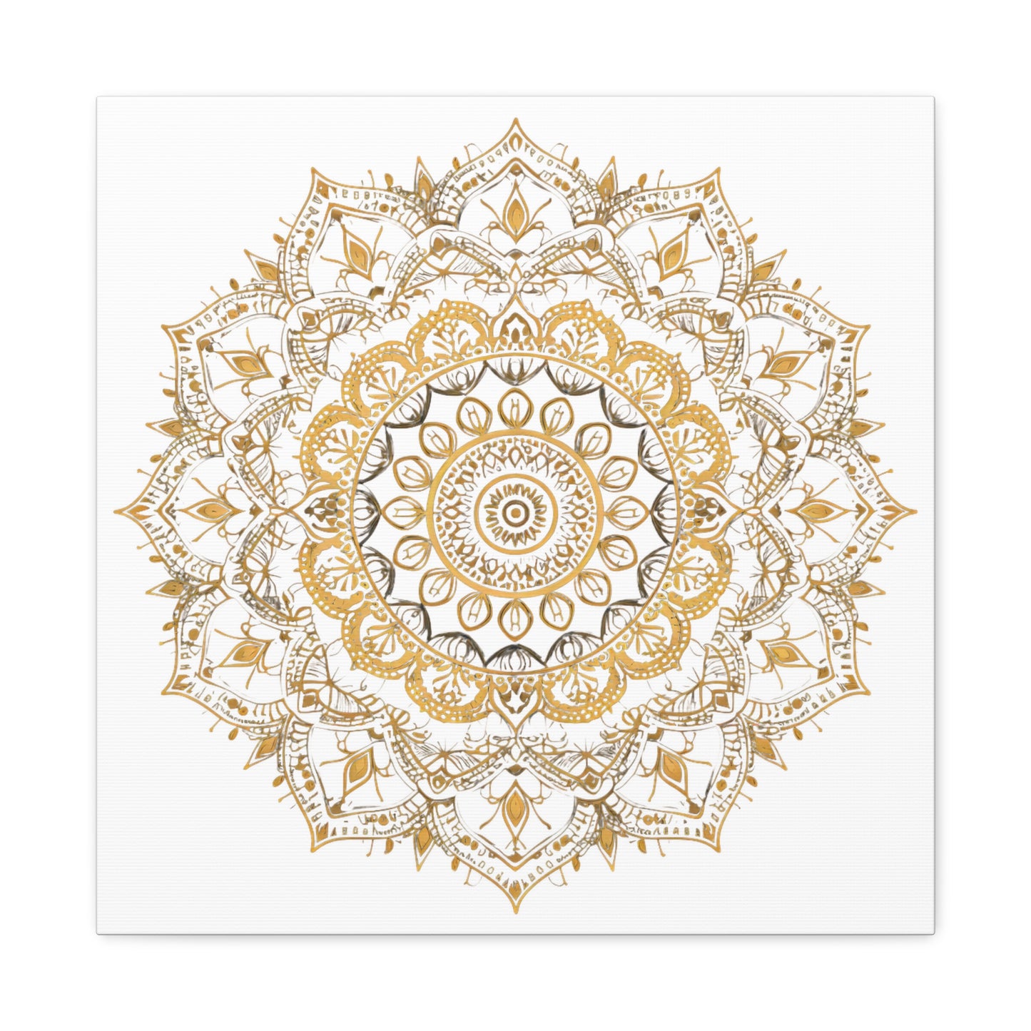 Gold Mandala on White - Gallery Canvas Wrap - Erdau Designs