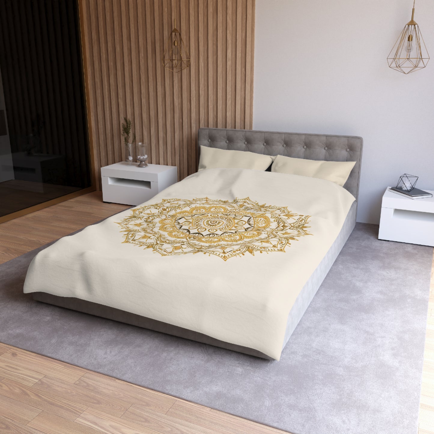 Golden Mandala Microfiber Duvet Cover