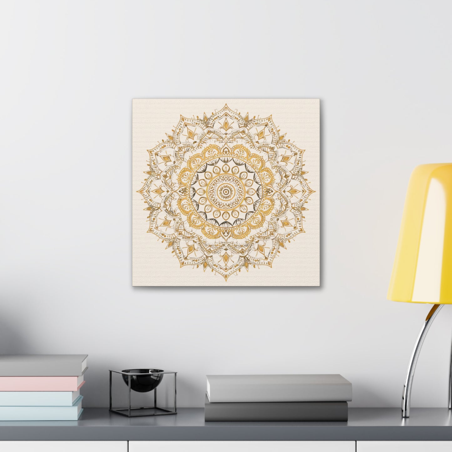 Gold Mandala on Off-White - Gallery Canvas Wrap - Erdau Designs