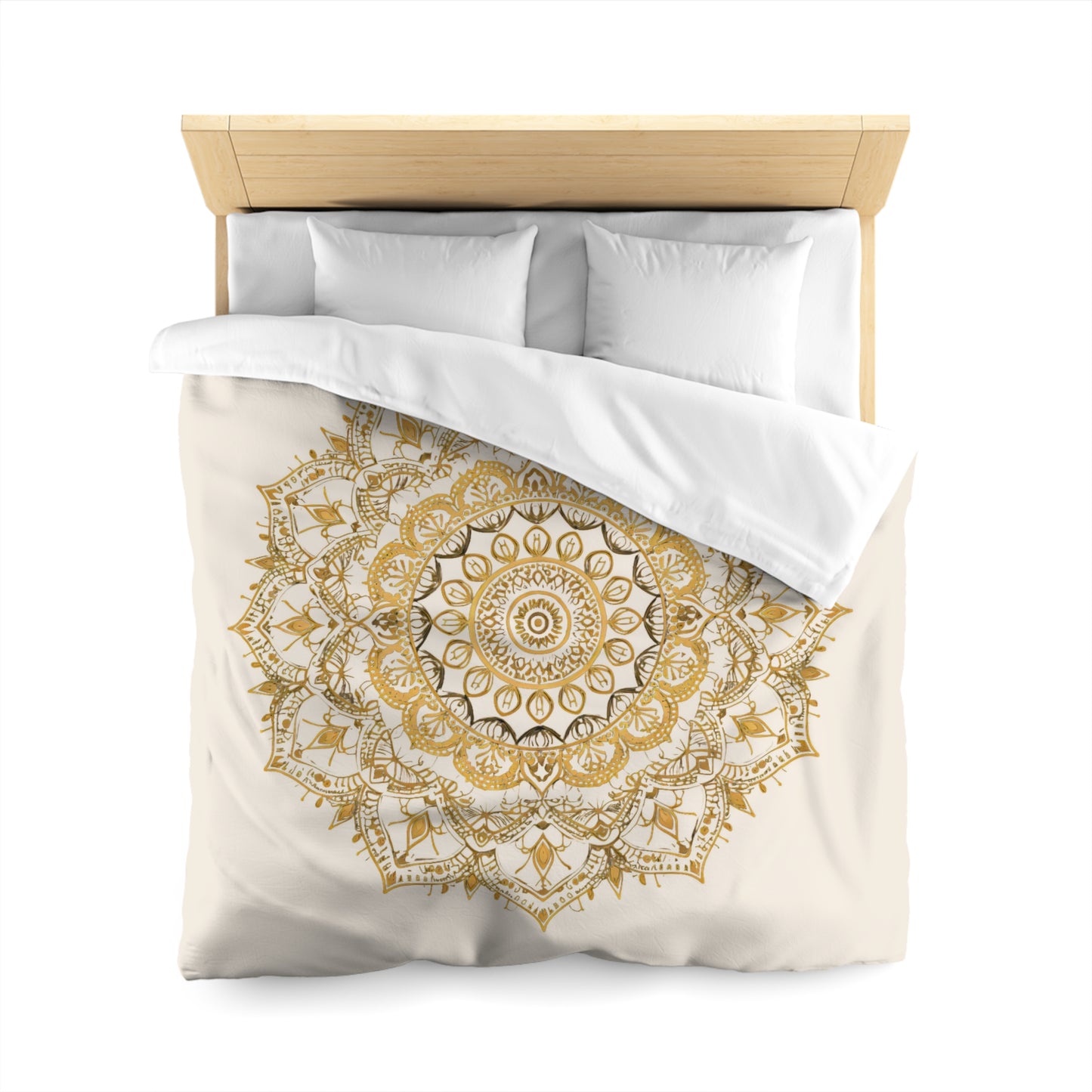 Golden Mandala Microfiber Duvet Cover