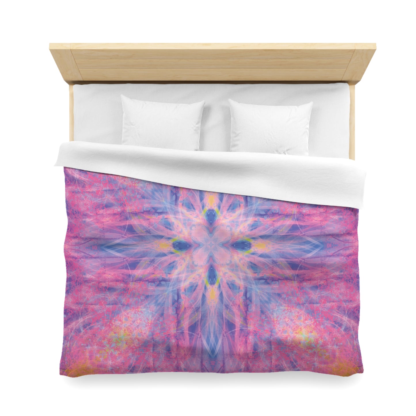 Lavender Portal Microfiber Duvet Cover with Colorful Mandala Design