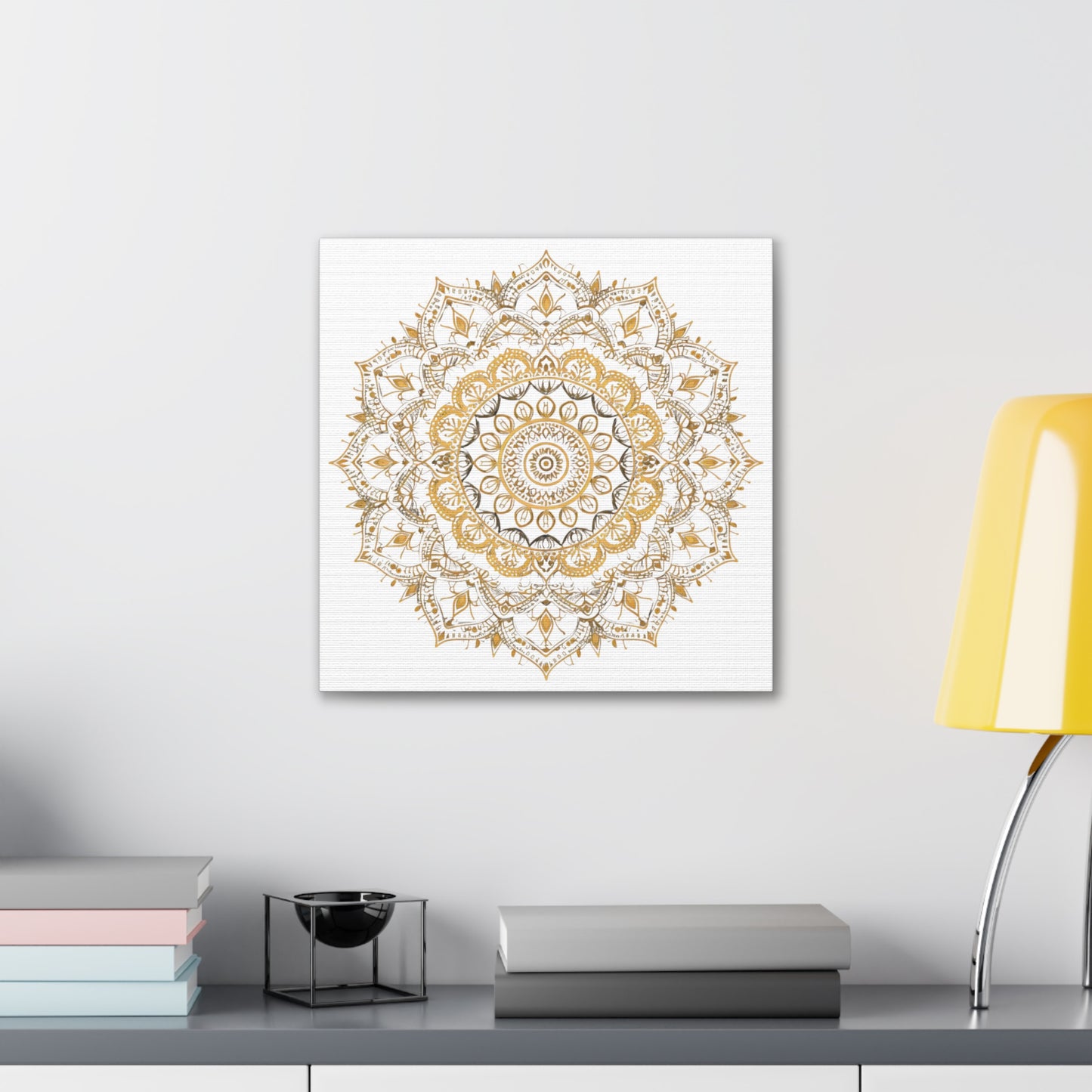 Gold Mandala on White - Gallery Canvas Wrap - Erdau Designs