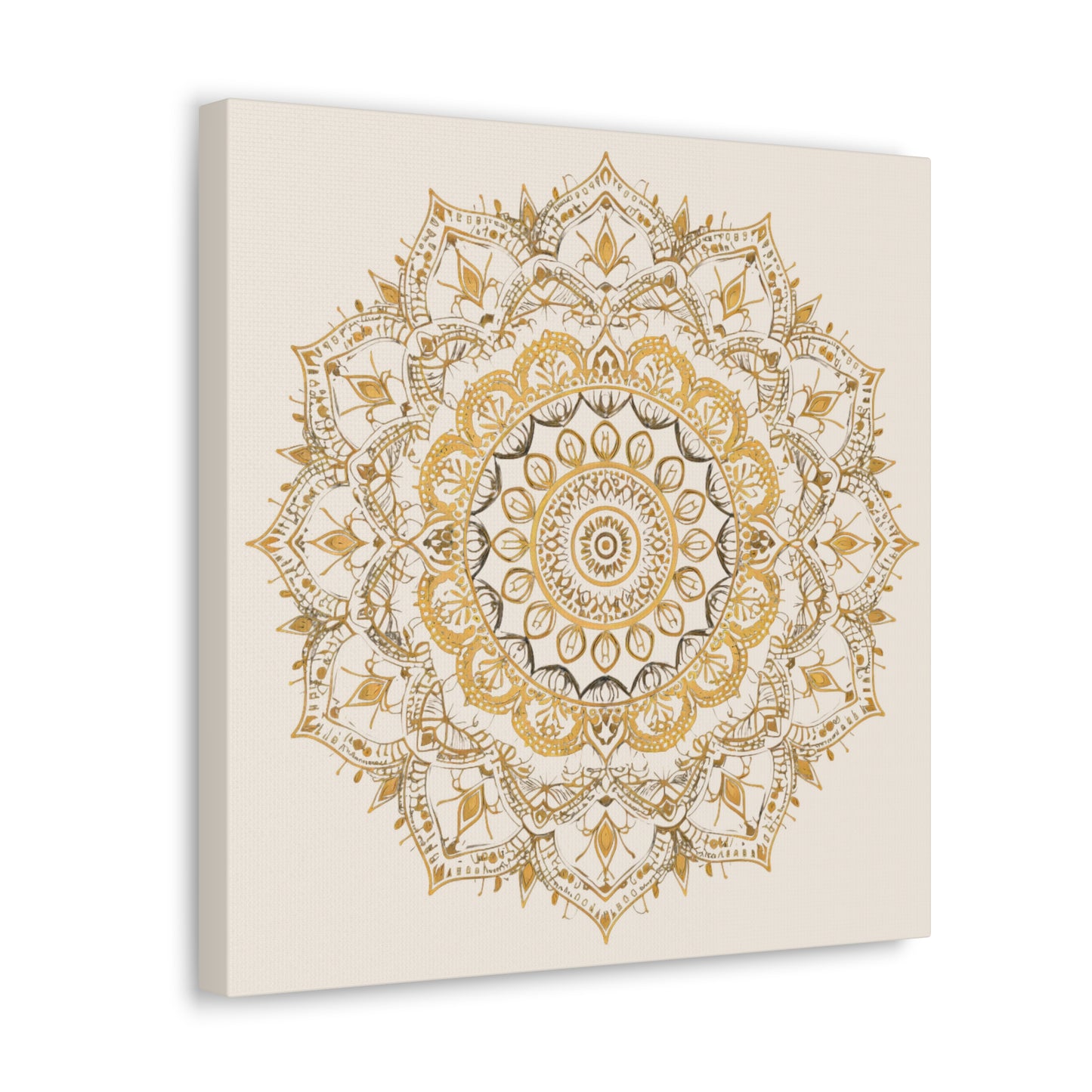 Gold Mandala on Off-White - Gallery Canvas Wrap - Erdau Designs