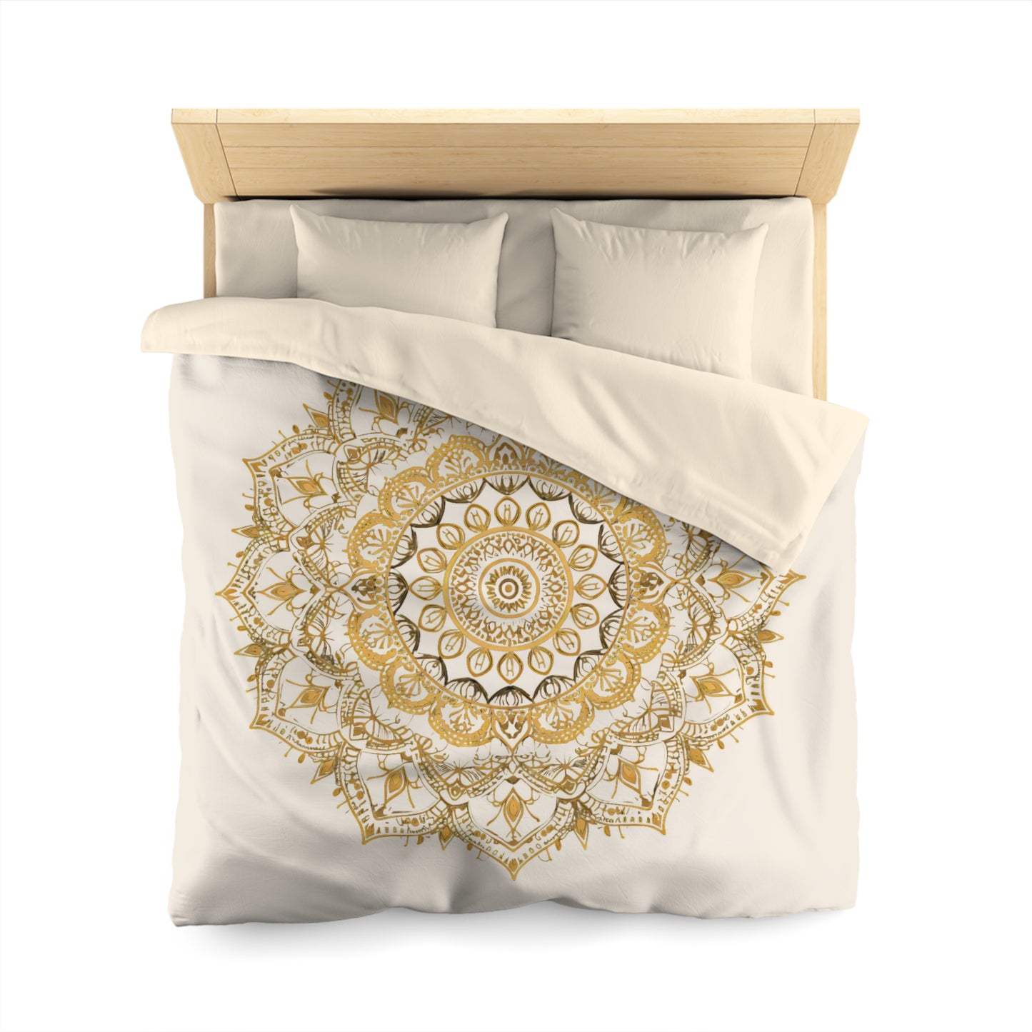 Golden Mandala Microfiber Duvet Cover