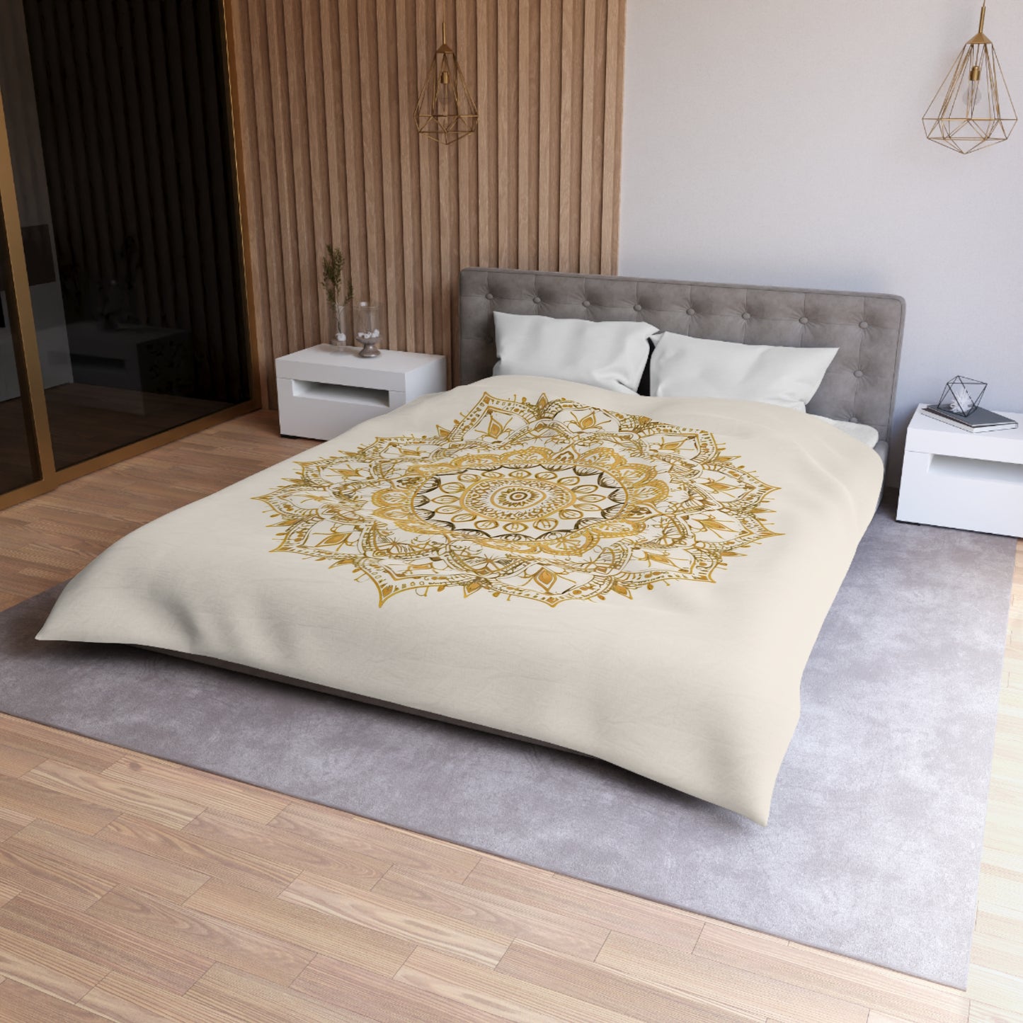 Golden Mandala Microfiber Duvet Cover