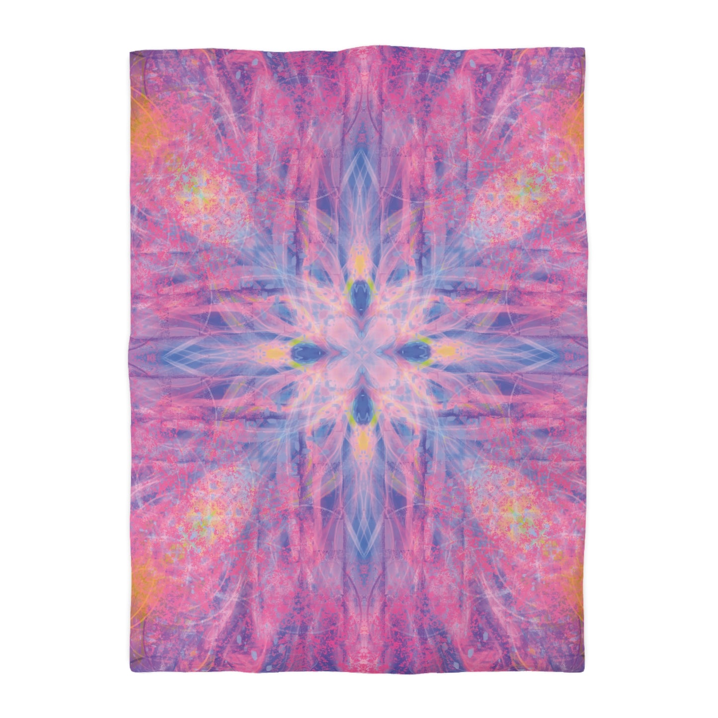 Lavender Portal Microfiber Duvet Cover with Colorful Mandala Design