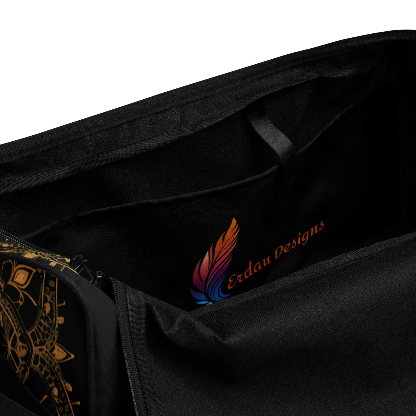 Black and Gold Mandala Duffel Bag - Erdau Designs