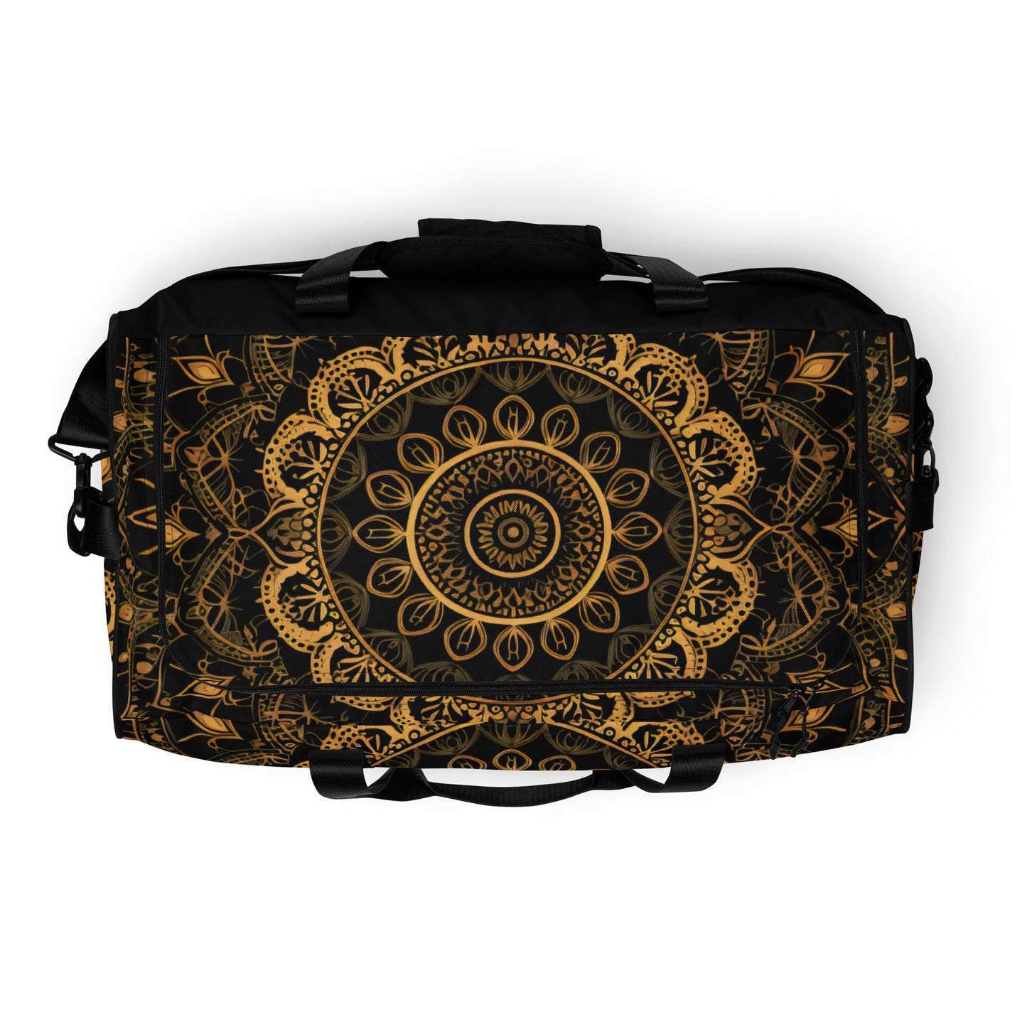 Black and Gold Mandala Duffel Bag - Erdau Designs