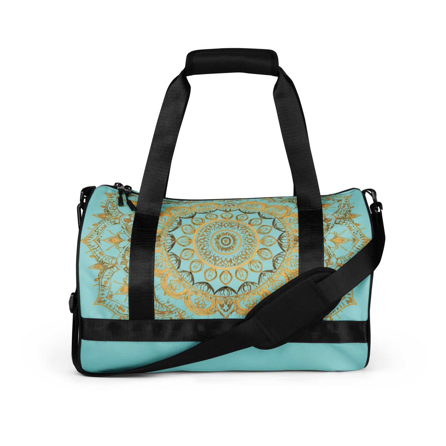 Teal and Gold Mandala Gym Bag