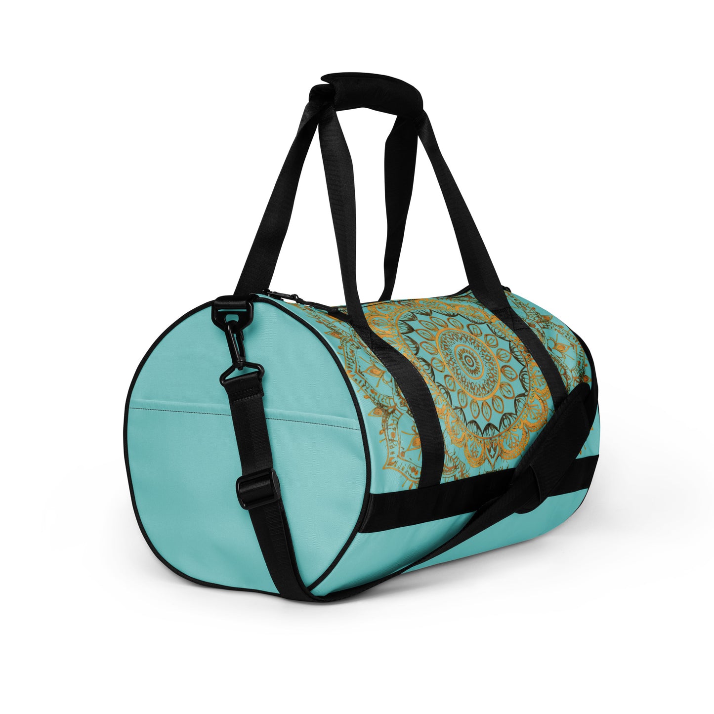 Teal and Gold Mandala Gym Bag