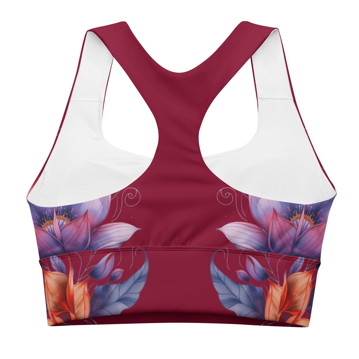 Floral Maroon Sports Bra
