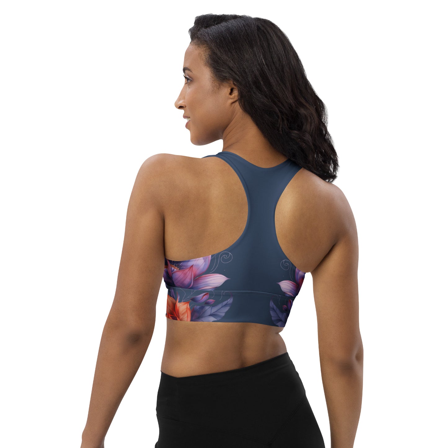 Floral Blue Sports Bra
