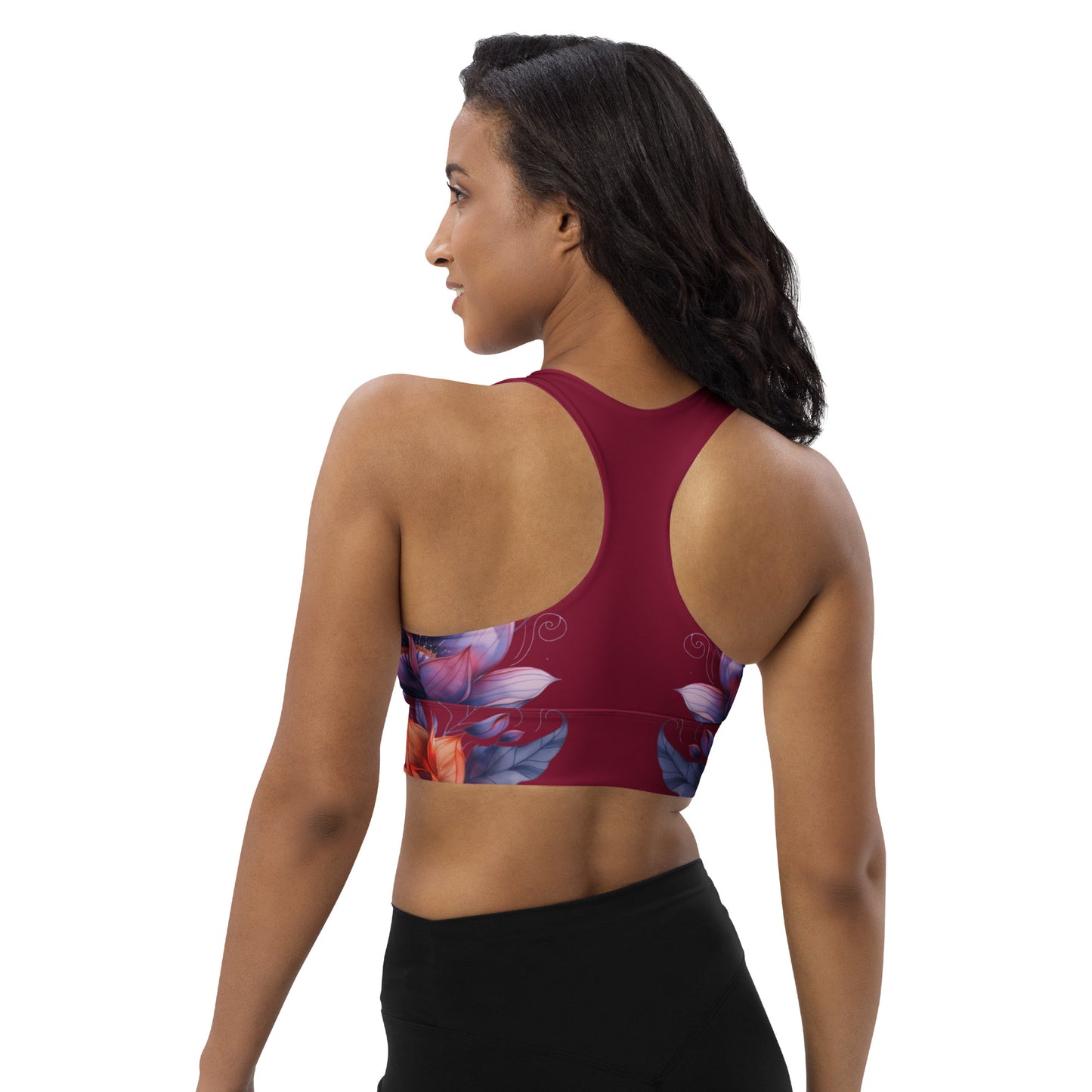 Floral Maroon Sports Bra