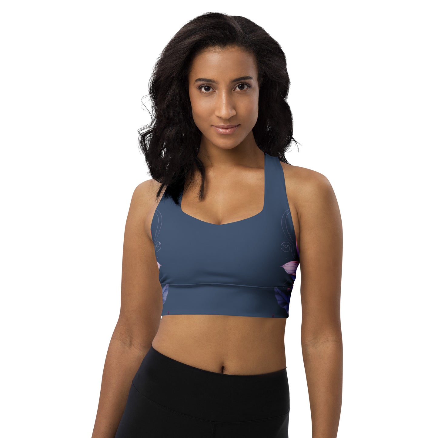 Floral Blue Sports Bra