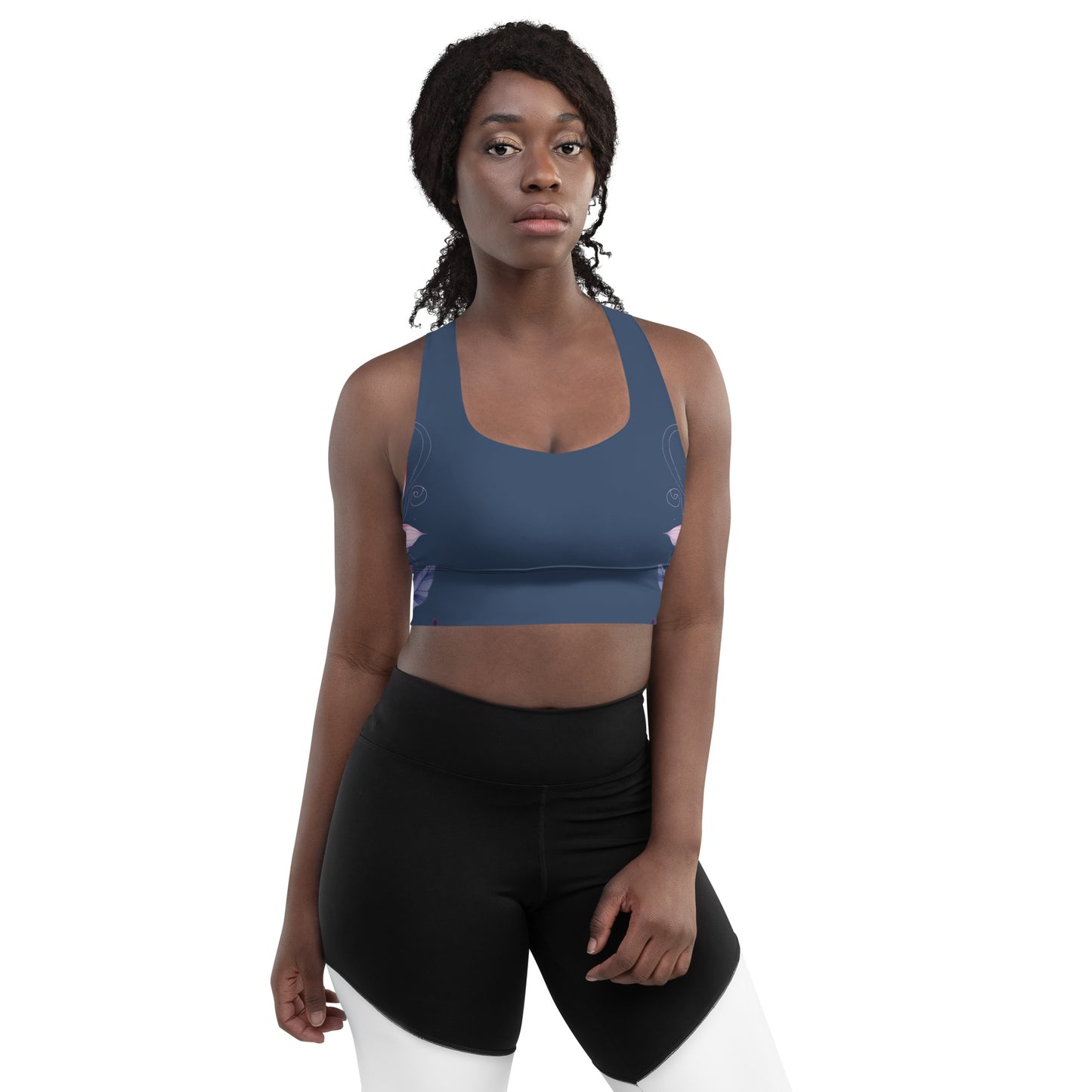 Floral Blue Sports Bra