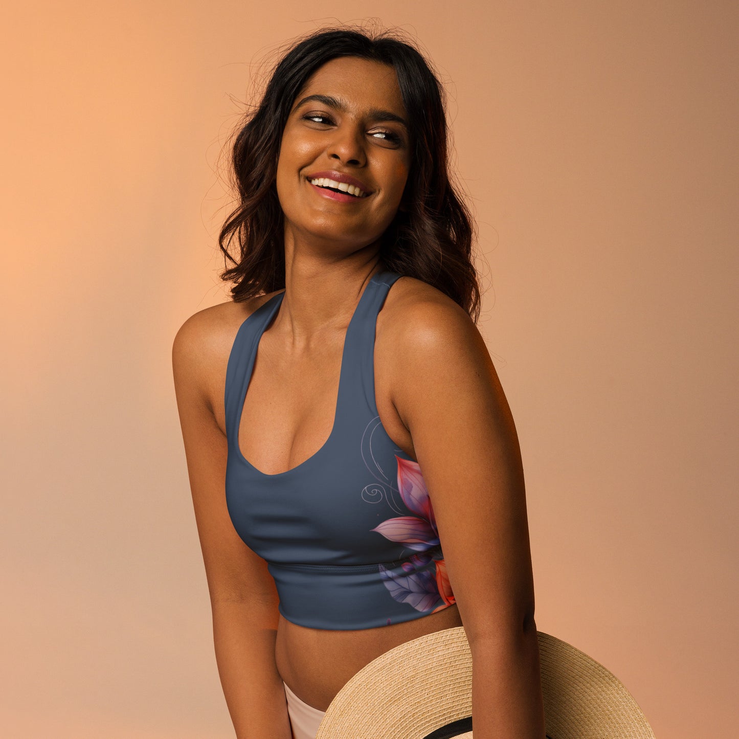 Floral Blue Sports Bra