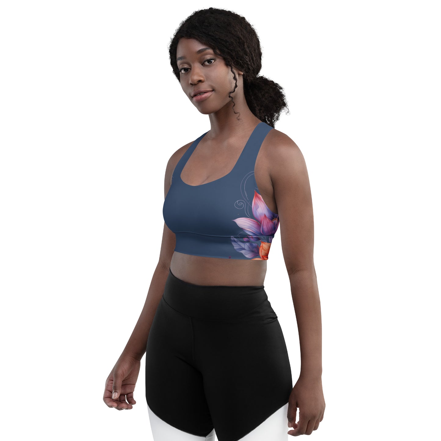 Floral Blue Sports Bra