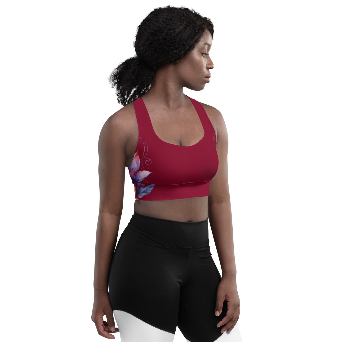 Floral Maroon Sports Bra