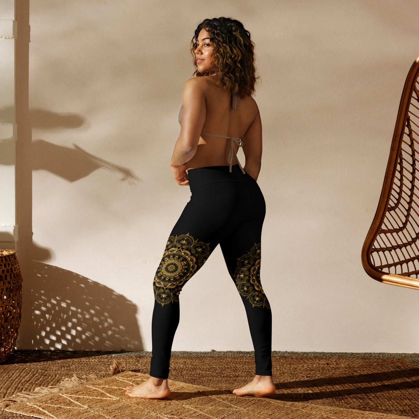 Knee Wrap Mandala - High Rise Yoga Leggings