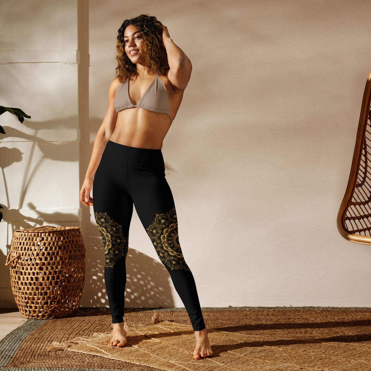 Knee Wrap Mandala - High Rise Yoga Leggings