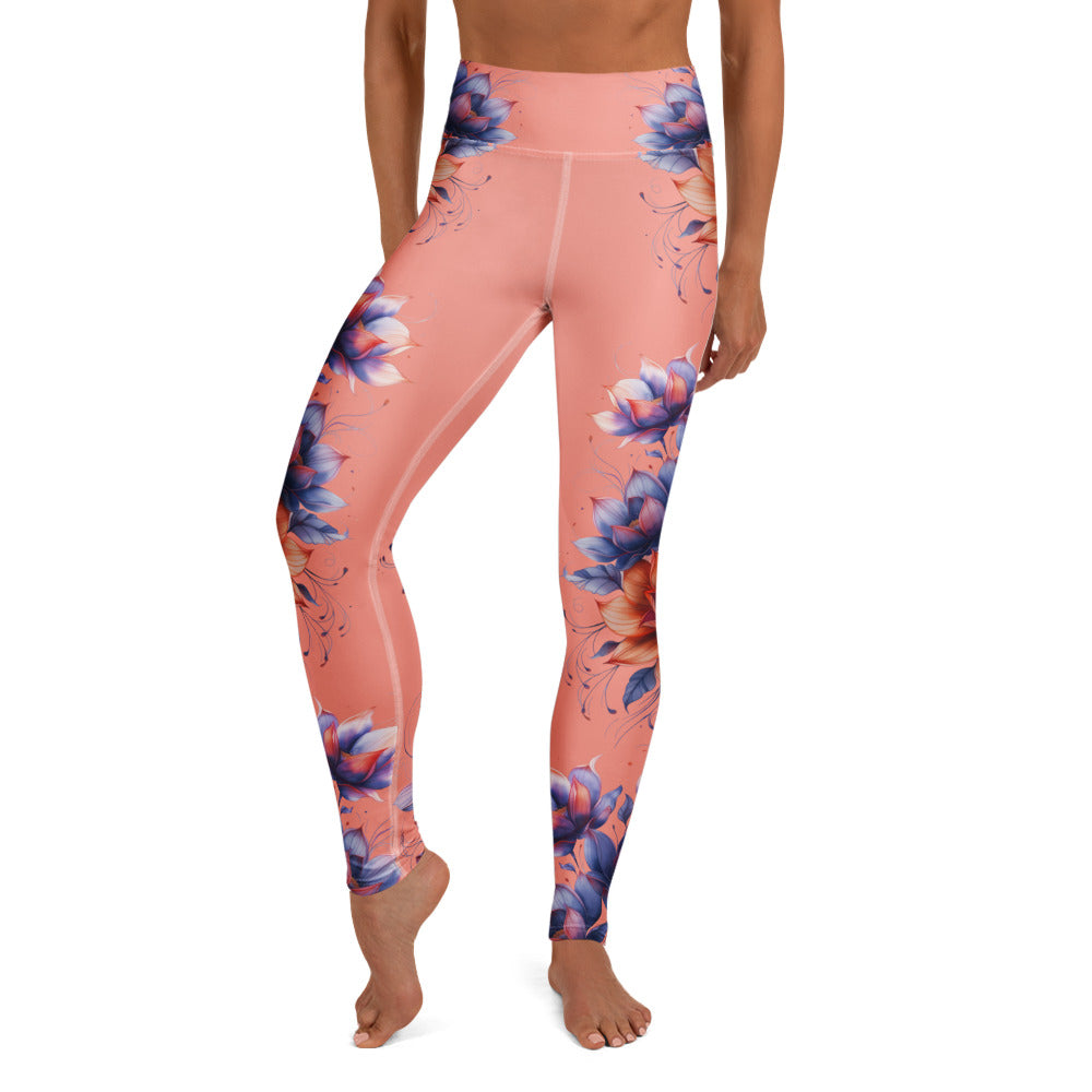 Spring Floral High Rise Yoga Leggings