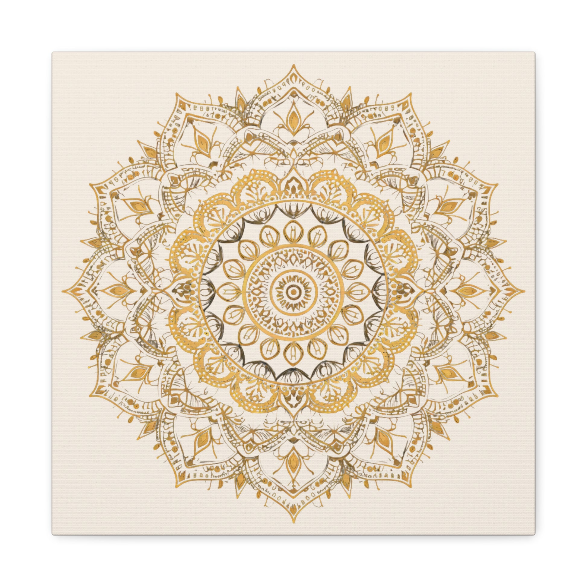 Gold Mandala on Off-White - Gallery Canvas Wrap - Erdau Designs