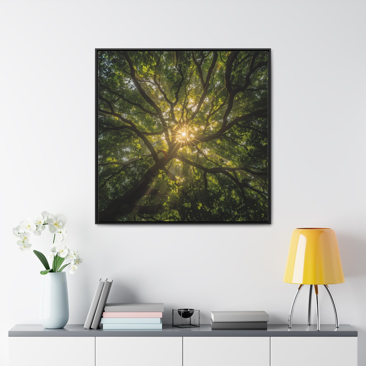 Sunlit Canopy - Framed Gallery Canvas Wrap