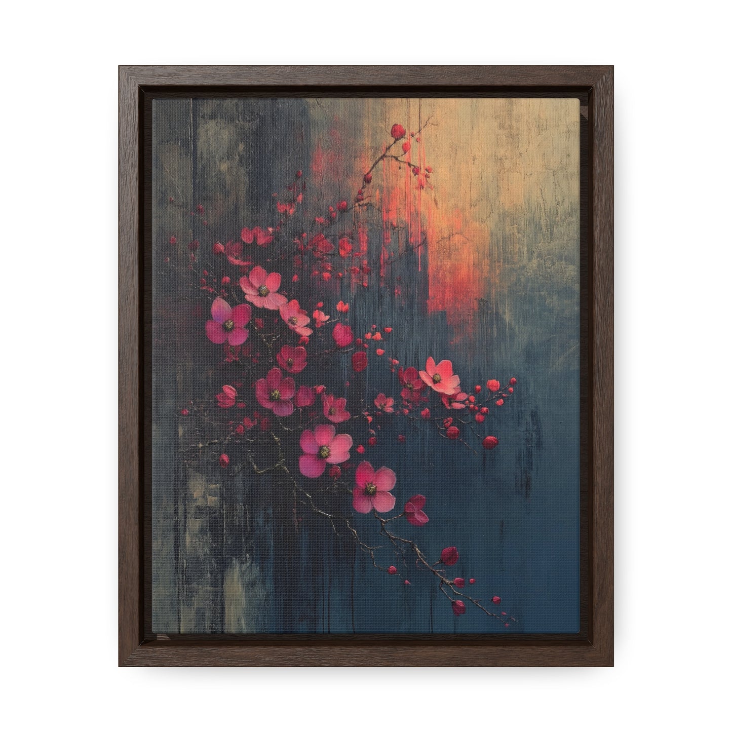 Twilight Bloom Resilience - Framed Gallery Canvas - Erdau Designs