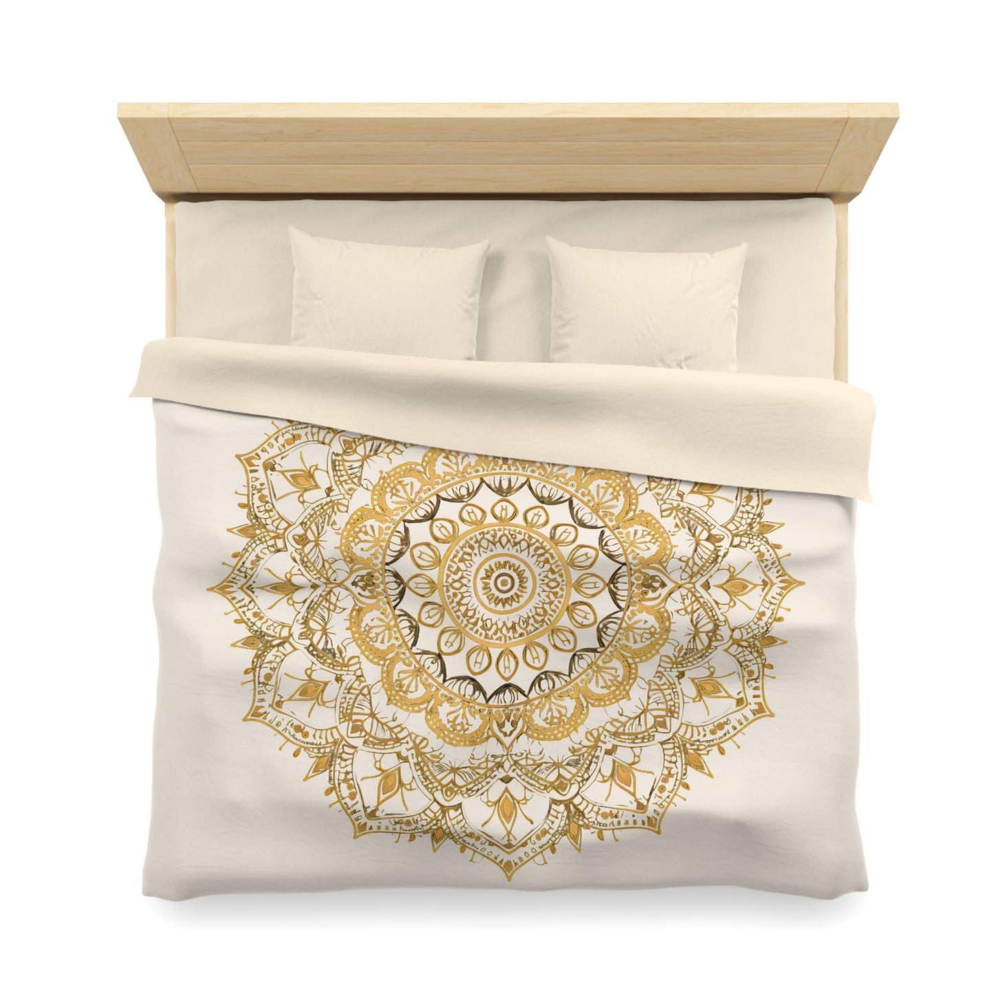 Golden Mandala Microfiber Duvet Cover