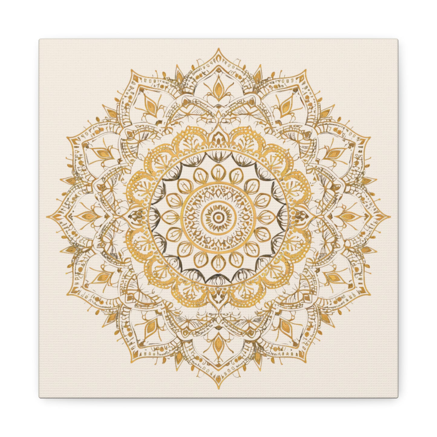 Gold Mandala on Off-White - Gallery Canvas Wrap - Erdau Designs