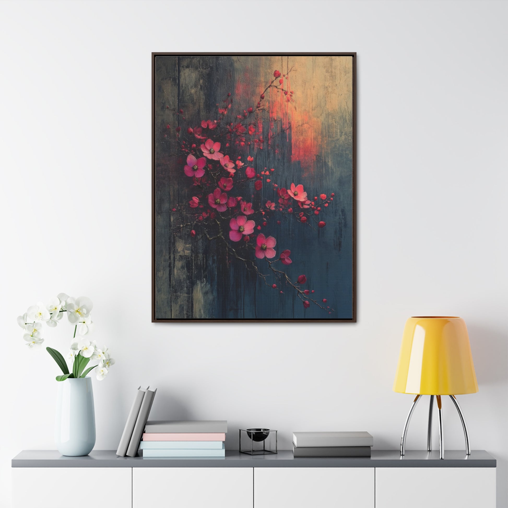 Twilight Bloom Resilience - Framed Gallery Canvas - Erdau Designs