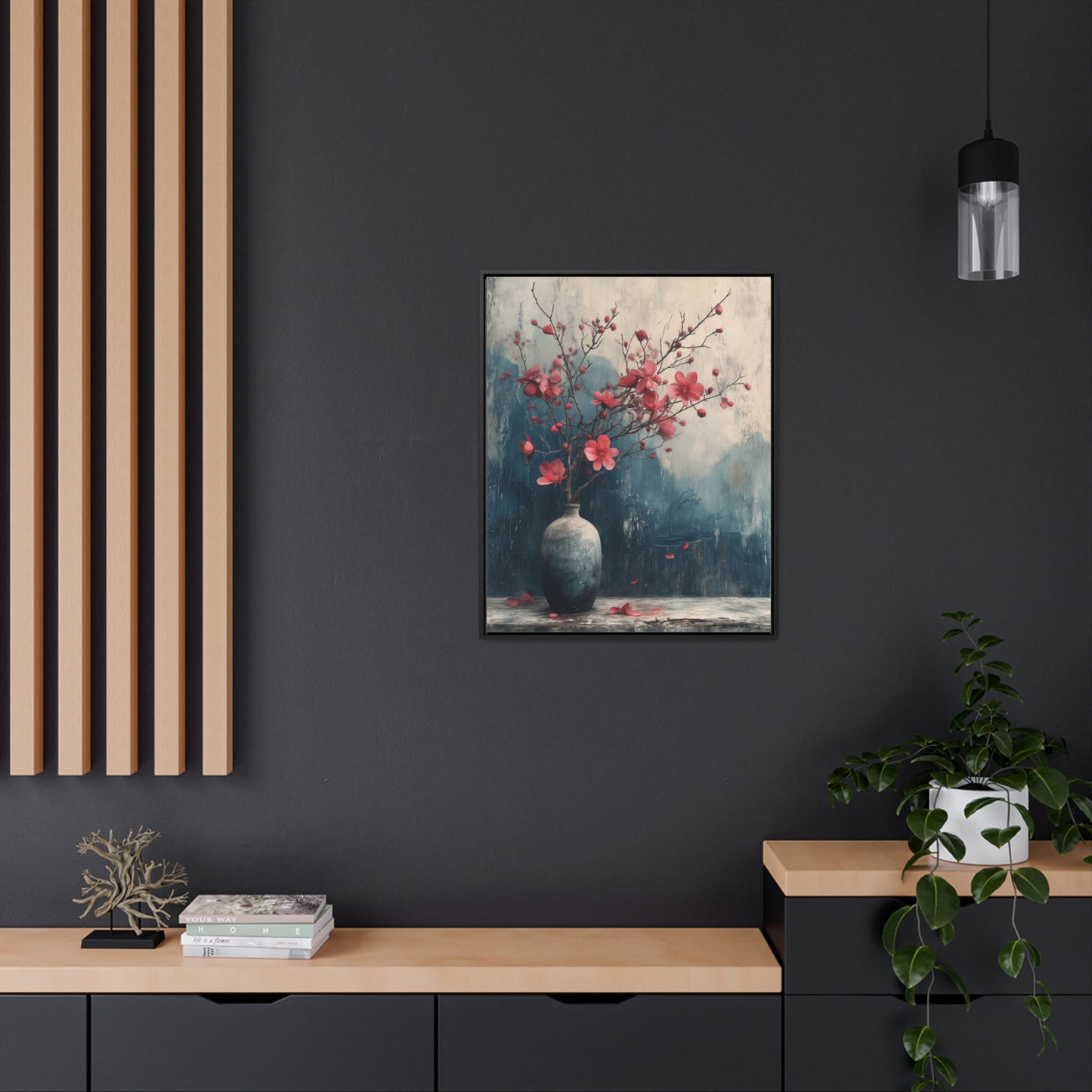 Cherry Grunge - Framed Gallery Canvas Wrap