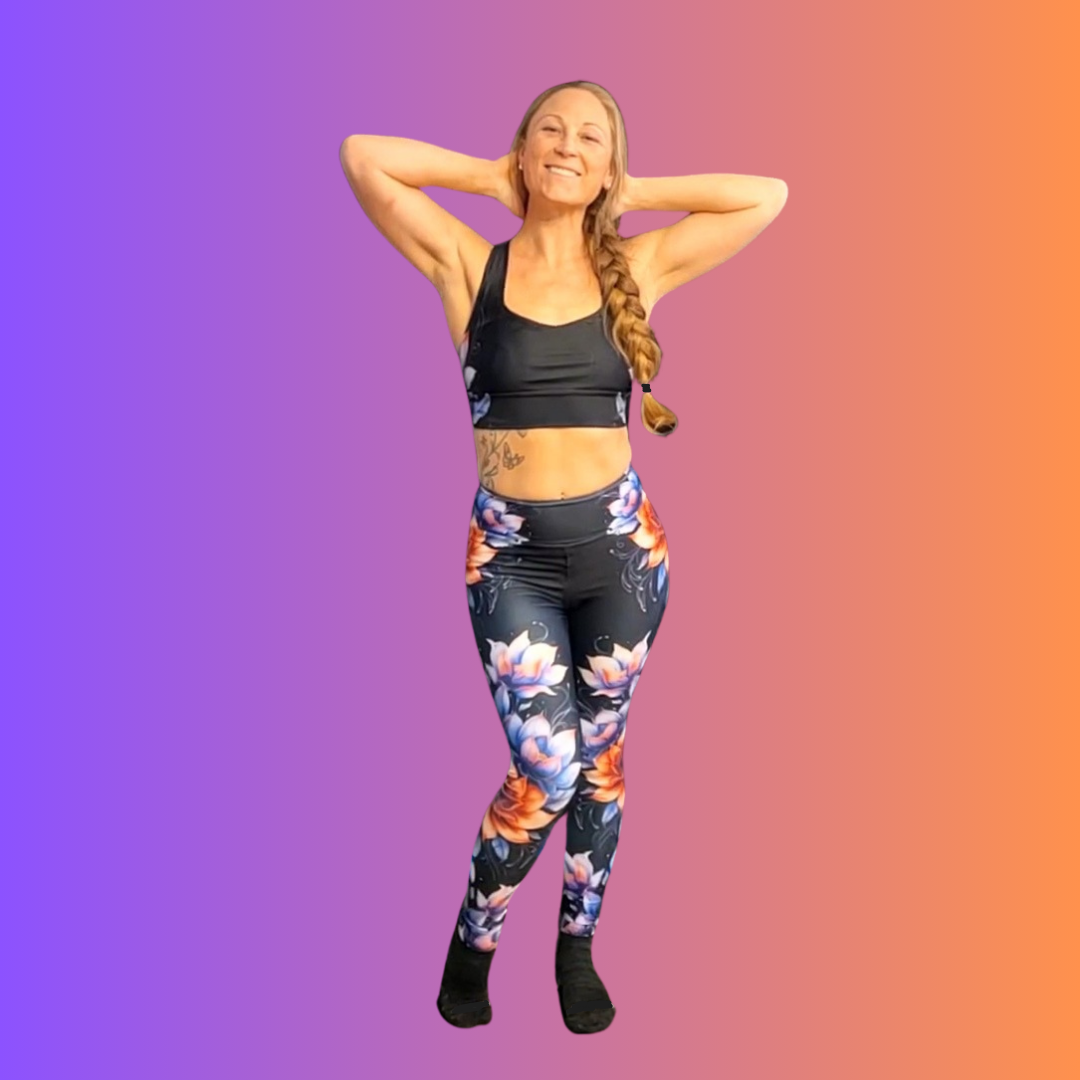 Floral Black High Rise Yoga Leggings