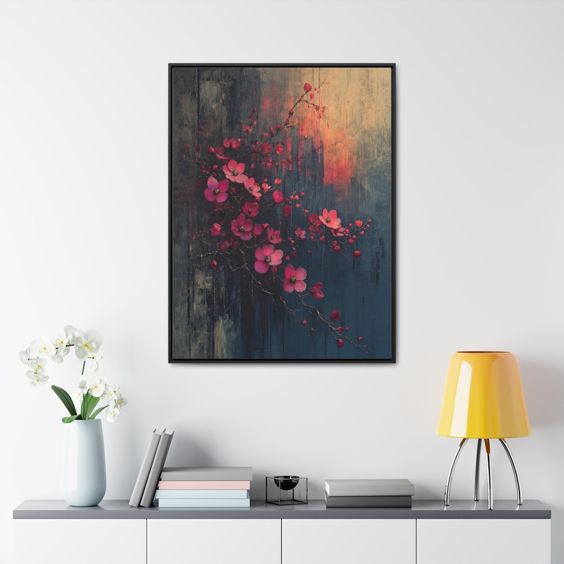 Twilight Bloom Resilience - Framed Gallery Canvas - Erdau Designs