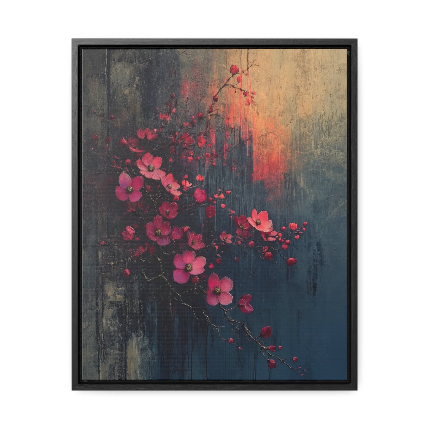 Twilight Bloom Resilience - Framed Gallery Canvas - Erdau Designs