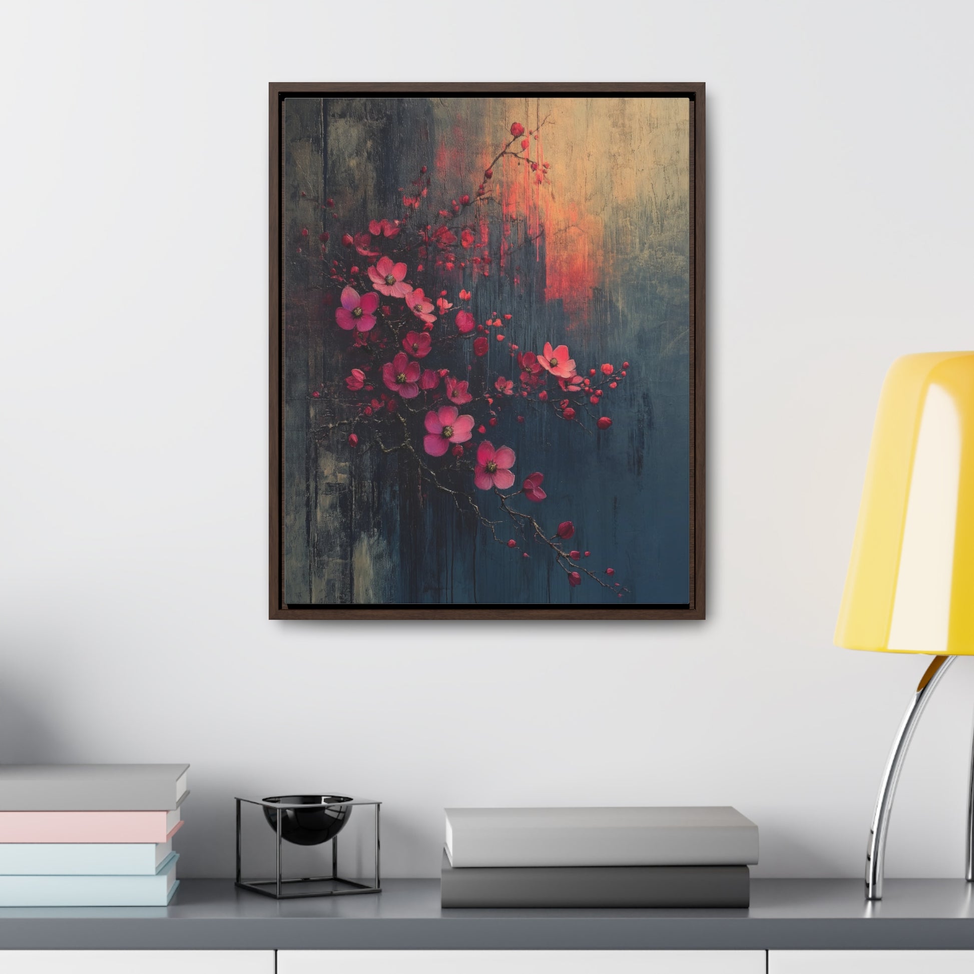 Twilight Bloom Resilience - Framed Gallery Canvas - Erdau Designs