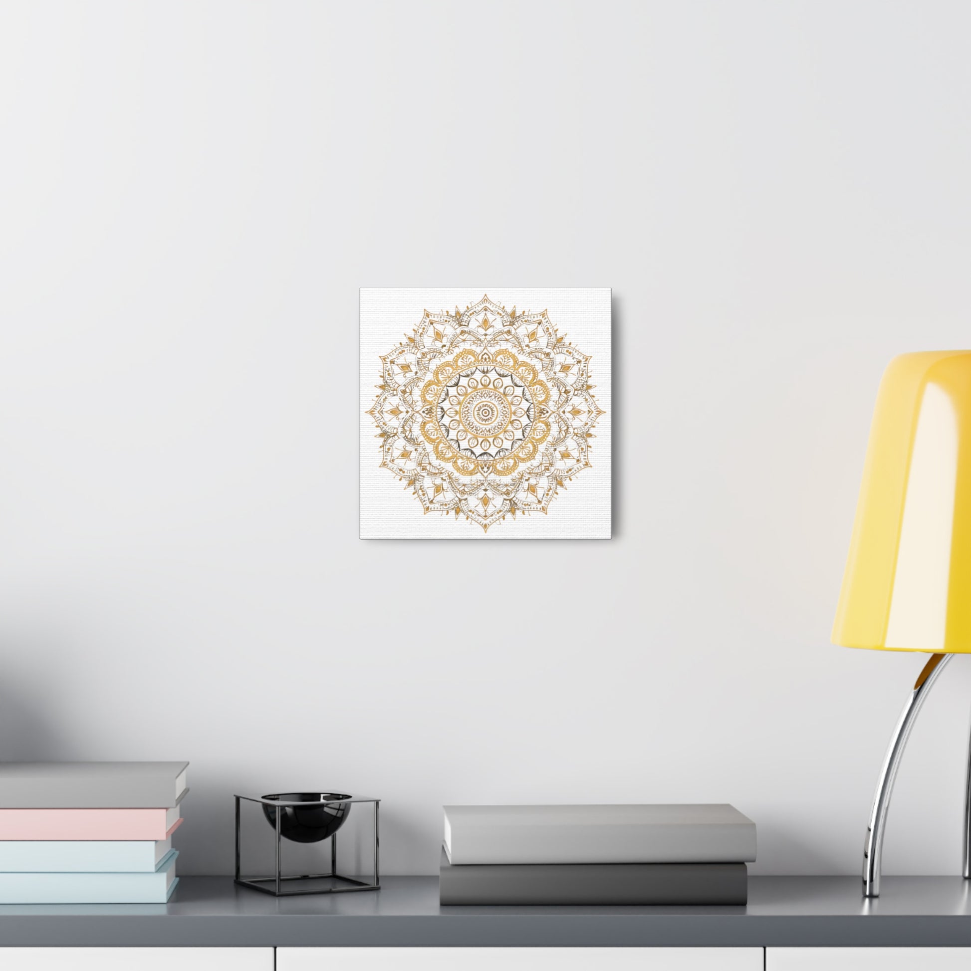 Gold Mandala on White - Gallery Canvas Wrap - Erdau Designs