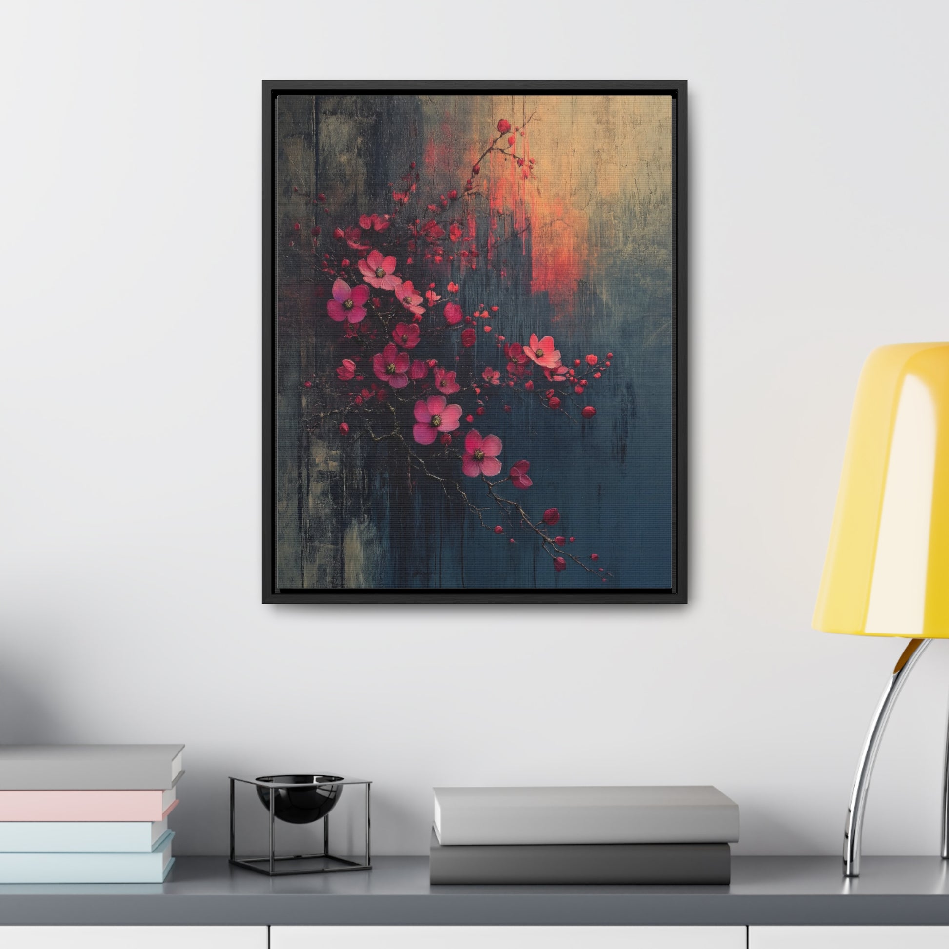 Twilight Bloom Resilience - Framed Gallery Canvas - Erdau Designs