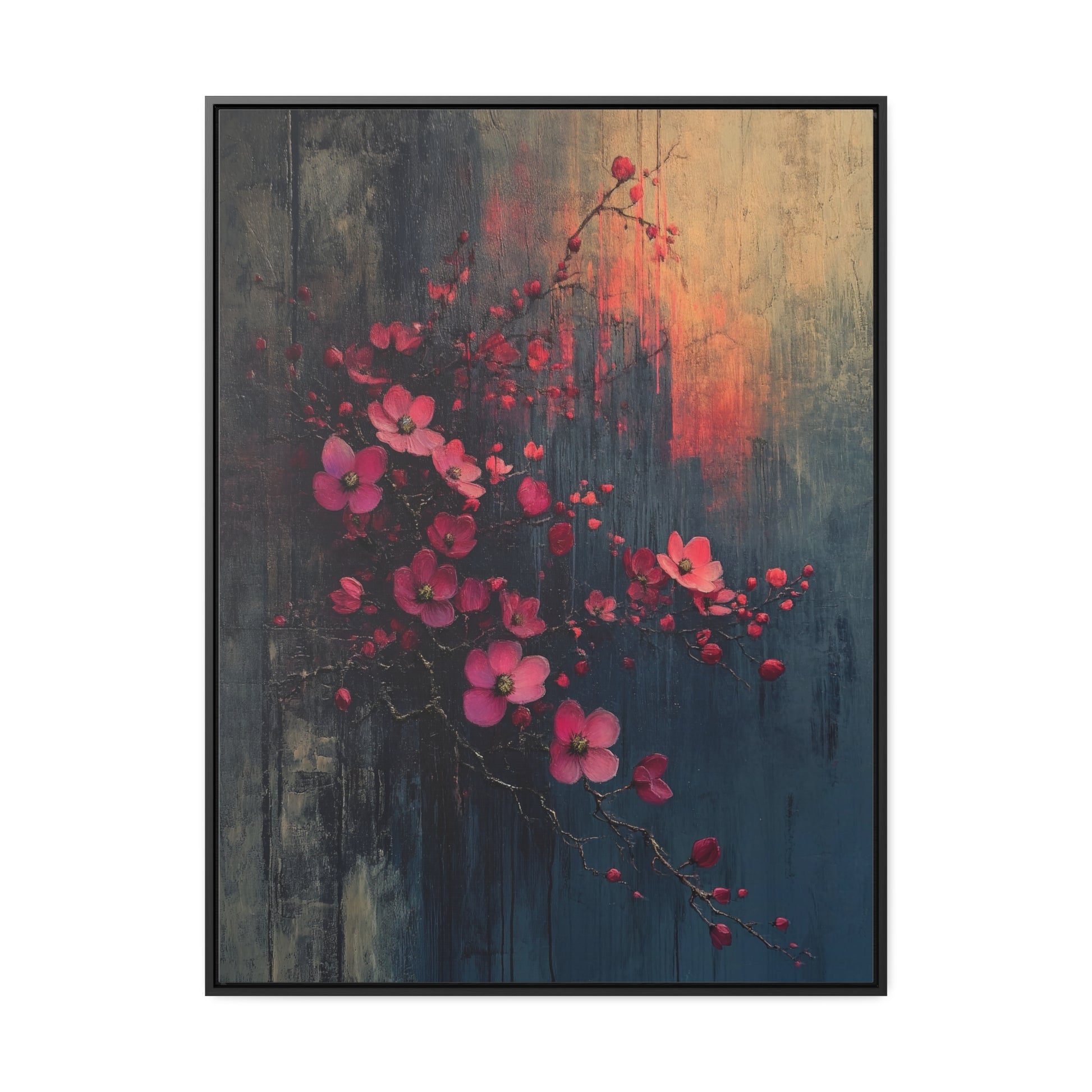 Twilight Bloom Resilience - Framed Gallery Canvas - Erdau Designs