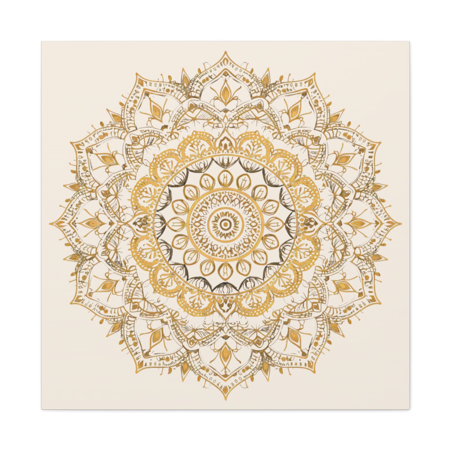 Gold Mandala on Off-White - Gallery Canvas Wrap - Erdau Designs