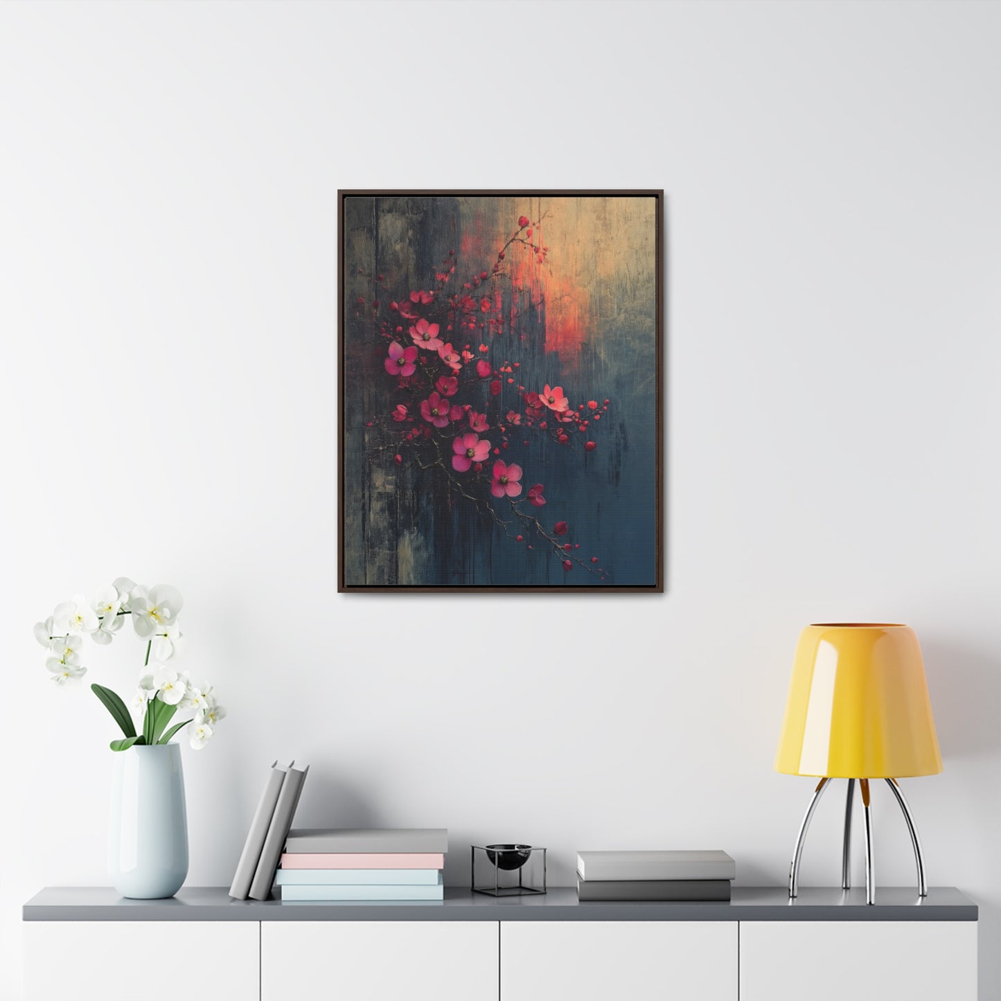 Twilight Bloom Resilience - Framed Gallery Canvas - Erdau Designs