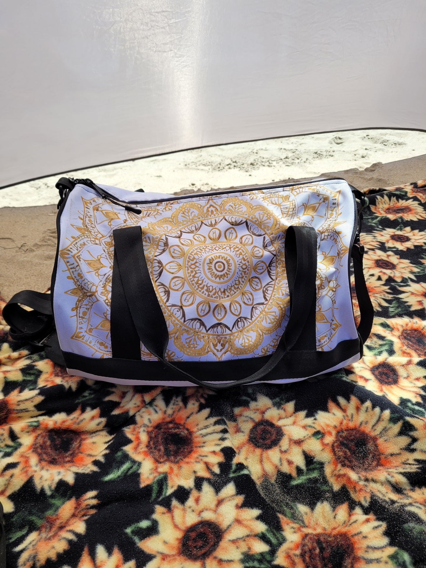 White and Gold Mandala - Gym Bag