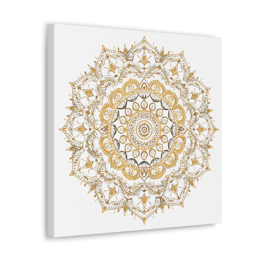 Gold Mandala on White - Gallery Canvas Wrap - Erdau Designs