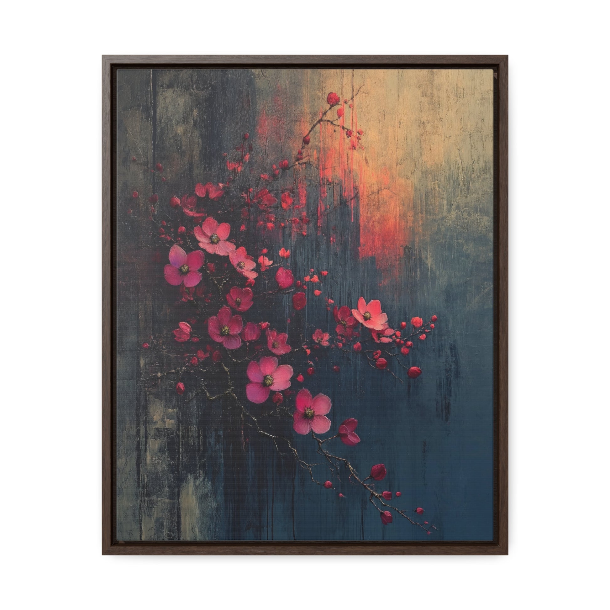 Twilight Bloom Resilience - Framed Gallery Canvas - Erdau Designs