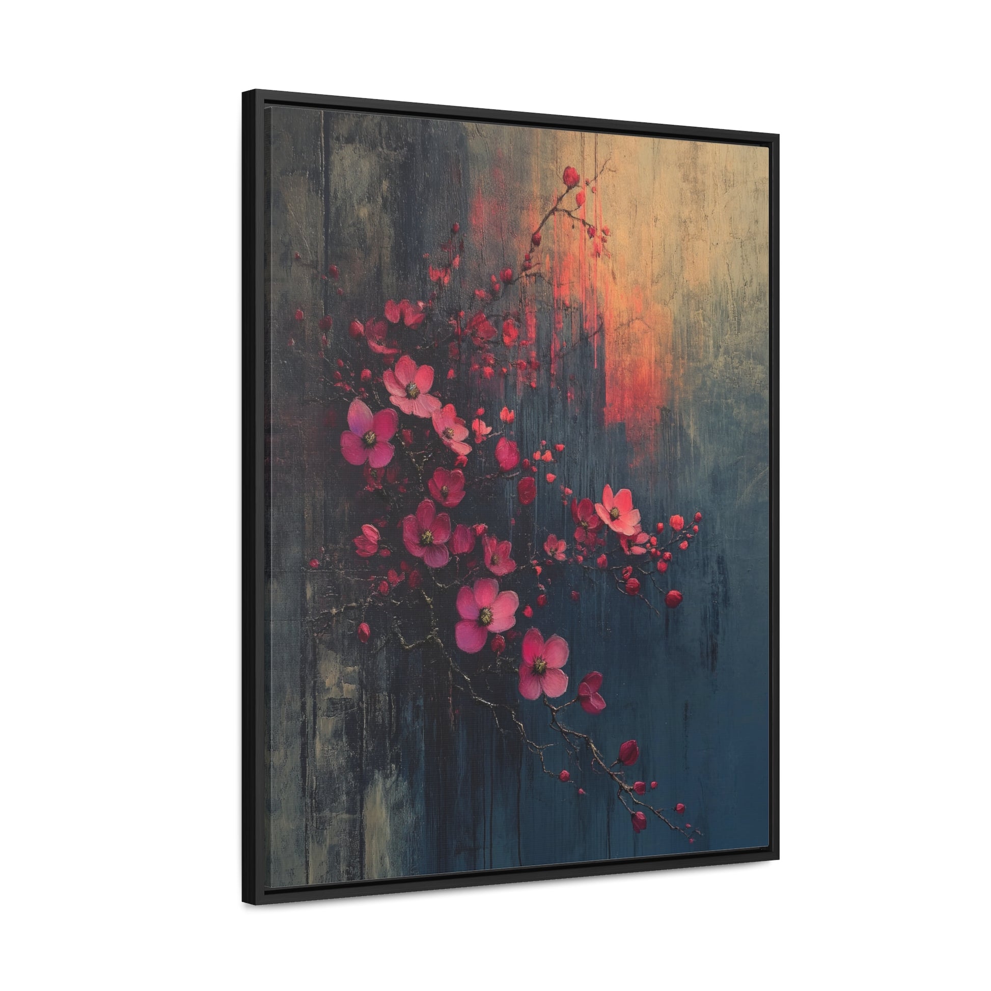 Twilight Bloom Resilience - Framed Gallery Canvas - Erdau Designs