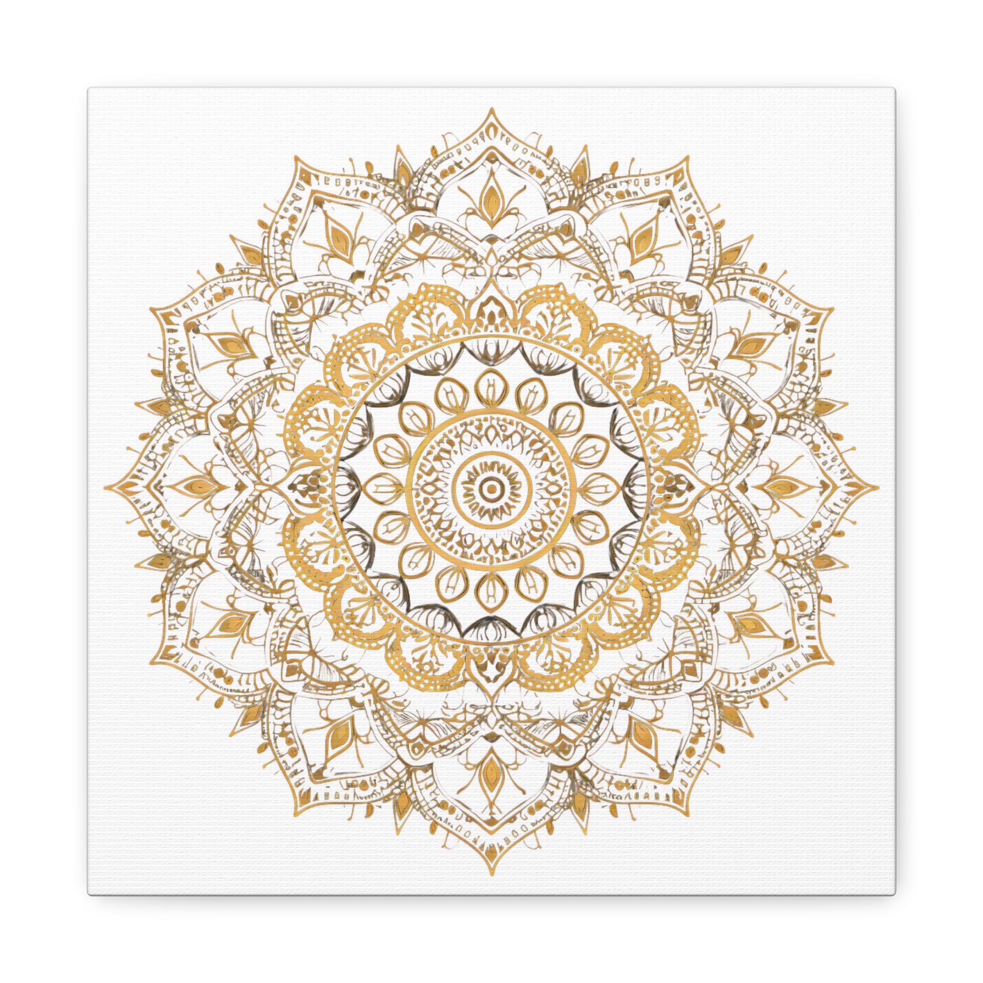 Gold Mandala on White - Gallery Canvas Wrap - Erdau Designs