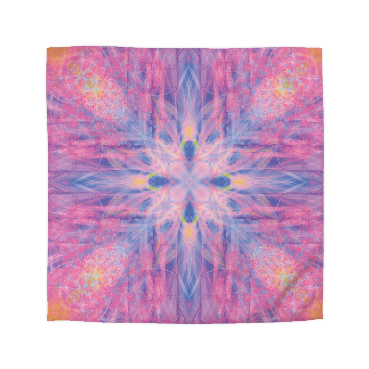 Lavender Portal Microfiber Duvet Cover with Colorful Mandala Design